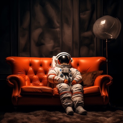 kid with astronaut helmet