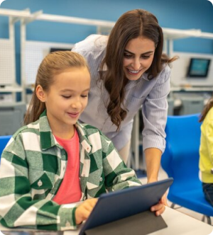 Student with teacher